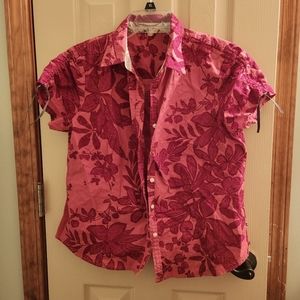 Tropical poplin UNISEX button down classic shirt vacation